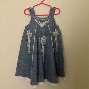 Cutey Couture Chambray embroidered dress. Never worn.